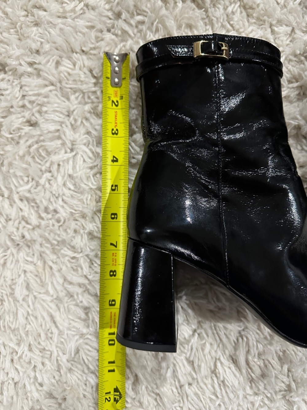 ANA PALMA Luxury Patent Leather Block Heel Feminine Ankle Boots Sz 39/8.5 EUC - Picture 8 of 16